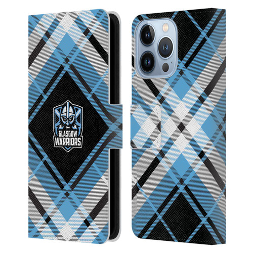Glasgow Warriors Logo 2 Diagonal Tartan Leather Book Wallet Case Cover For Apple iPhone 13 Pro