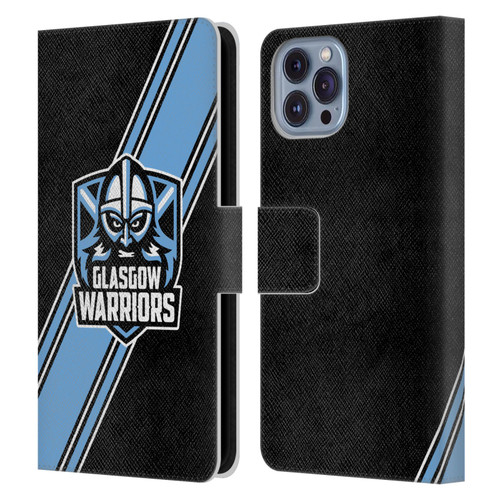 Glasgow Warriors Logo 2 Diagonal Stripes Leather Book Wallet Case Cover For Apple iPhone 14