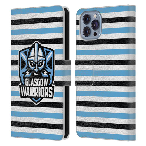 Glasgow Warriors Logo 2 Stripes 2 Leather Book Wallet Case Cover For Apple iPhone 14