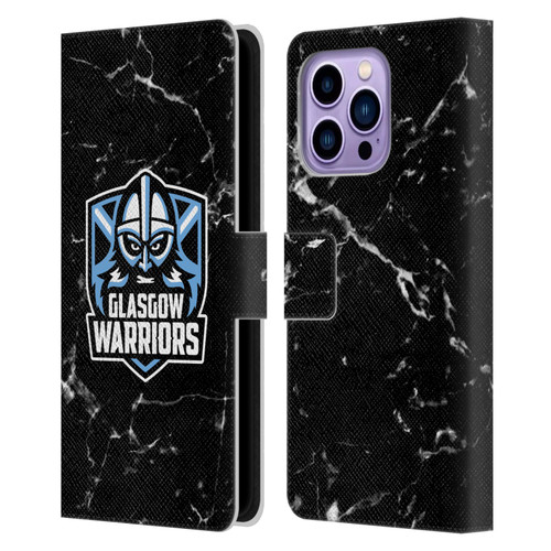 Glasgow Warriors Logo 2 Marble Leather Book Wallet Case Cover For Apple iPhone 14 Pro Max
