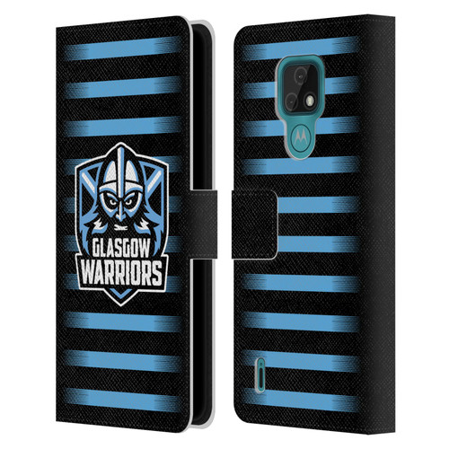 Glasgow Warriors Logo 2 Stripes Leather Book Wallet Case Cover For Motorola Moto E7