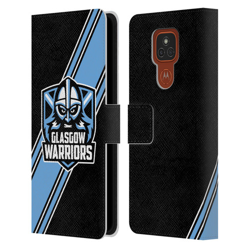 Glasgow Warriors Logo 2 Diagonal Stripes Leather Book Wallet Case Cover For Motorola Moto E7 Plus