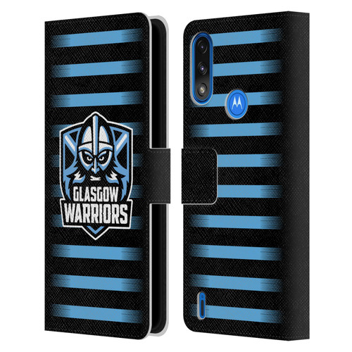 Glasgow Warriors Logo 2 Stripes Leather Book Wallet Case Cover For Motorola Moto E7 Power / Moto E7i Power