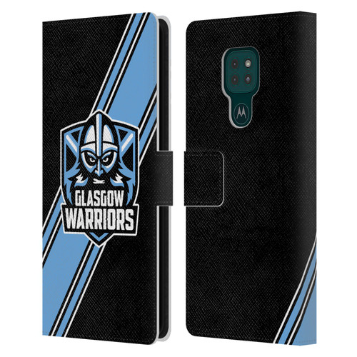 Glasgow Warriors Logo 2 Diagonal Stripes Leather Book Wallet Case Cover For Motorola Moto G9 Play