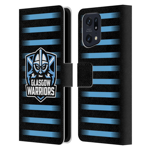 Glasgow Warriors Logo 2 Stripes Leather Book Wallet Case Cover For OPPO Find X5