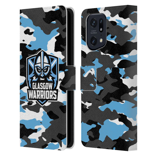 Glasgow Warriors Logo 2 Camouflage Leather Book Wallet Case Cover For OPPO Find X5 Pro