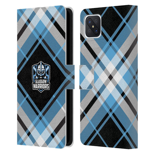 Glasgow Warriors Logo 2 Diagonal Tartan Leather Book Wallet Case Cover For OPPO Reno4 Z 5G