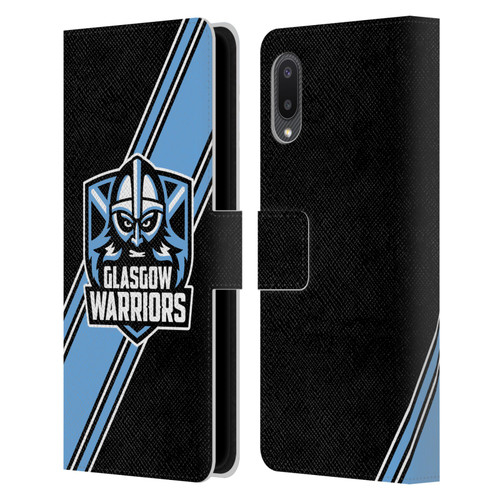 Glasgow Warriors Logo 2 Diagonal Stripes Leather Book Wallet Case Cover For Samsung Galaxy A02/M02 (2021)