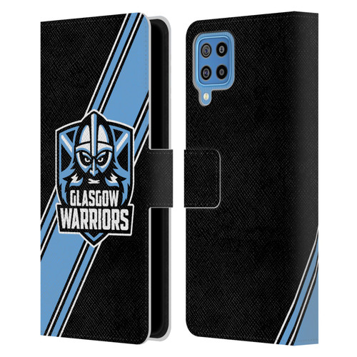 Glasgow Warriors Logo 2 Diagonal Stripes Leather Book Wallet Case Cover For Samsung Galaxy F22 (2021)