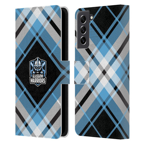 Glasgow Warriors Logo 2 Diagonal Tartan Leather Book Wallet Case Cover For Samsung Galaxy S21 FE 5G