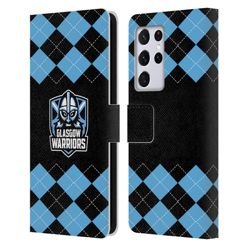 Glasgow Warriors Logo 2 Argyle Leather Book Wallet Case Cover For Samsung Galaxy S21 Ultra 5G