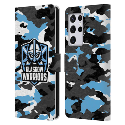 Glasgow Warriors Logo 2 Camouflage Leather Book Wallet Case Cover For Samsung Galaxy S21 Ultra 5G