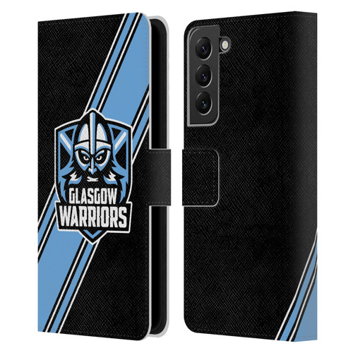 Glasgow Warriors Logo 2 Diagonal Stripes Leather Book Wallet Case Cover For Samsung Galaxy S22+ 5G