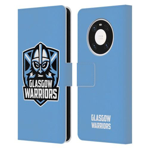 Glasgow Warriors Logo Plain Blue Leather Book Wallet Case Cover For Huawei Mate 40 Pro 5G