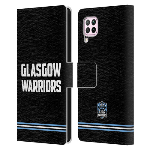 Glasgow Warriors Logo Text Type Black Leather Book Wallet Case Cover For Huawei Nova 6 SE / P40 Lite