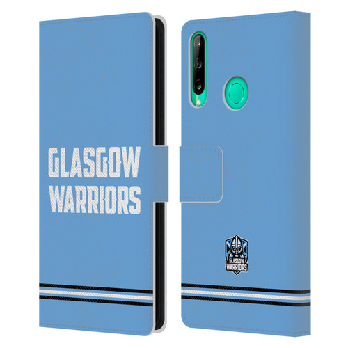 Glasgow Warriors Logo Text Type Blue Leather Book Wallet Case Cover For Huawei P40 lite E