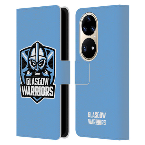 Glasgow Warriors Logo Plain Blue Leather Book Wallet Case Cover For Huawei P50 Pro