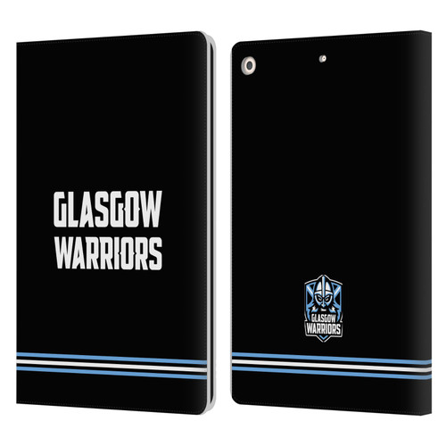 Glasgow Warriors Logo Text Type Black Leather Book Wallet Case Cover For Apple iPad 10.2 2019/2020/2021