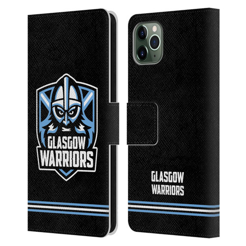 Glasgow Warriors Logo Stripes Black Leather Book Wallet Case Cover For Apple iPhone 11 Pro Max