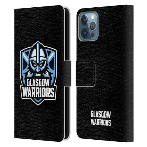 Glasgow Warriors Logo Plain Black Leather Book Wallet Case Cover For Apple iPhone 12 / iPhone 12 Pro