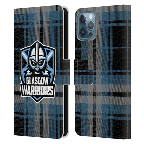 Glasgow Warriors Logo Tartan Leather Book Wallet Case Cover For Apple iPhone 12 / iPhone 12 Pro