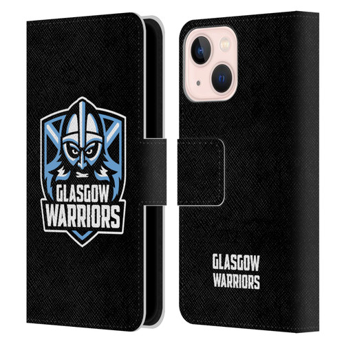 Glasgow Warriors Logo Plain Black Leather Book Wallet Case Cover For Apple iPhone 13 Mini
