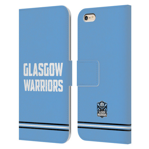 Glasgow Warriors Logo Text Type Blue Leather Book Wallet Case Cover For Apple iPhone 6 Plus / iPhone 6s Plus