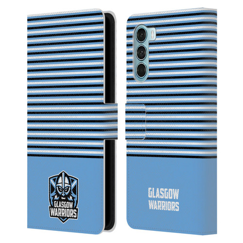 Glasgow Warriors Logo Stripes Blue 2 Leather Book Wallet Case Cover For Motorola Edge S30 / Moto G200 5G