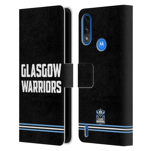 Glasgow Warriors Logo Text Type Black Leather Book Wallet Case Cover For Motorola Moto E7 Power / Moto E7i Power