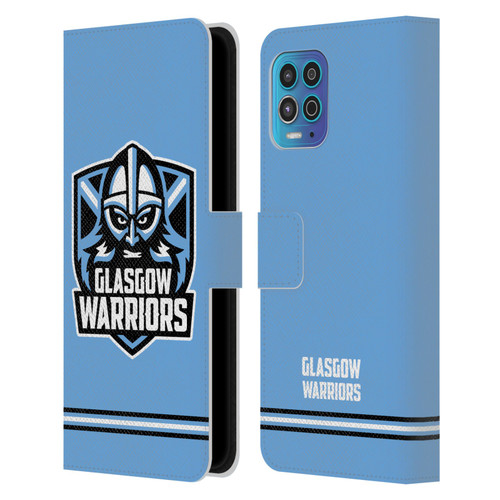 Glasgow Warriors Logo Stripes Blue Leather Book Wallet Case Cover For Motorola Moto G100