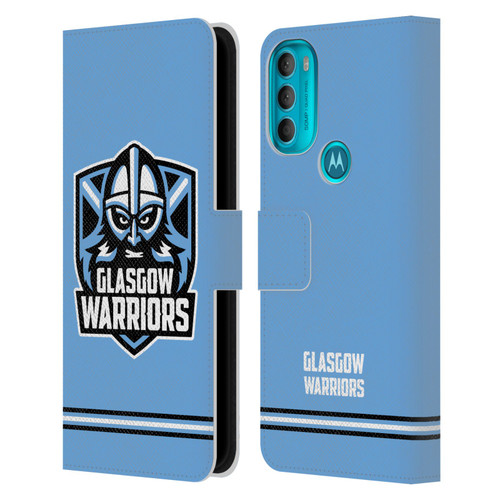 Glasgow Warriors Logo Stripes Blue Leather Book Wallet Case Cover For Motorola Moto G71 5G