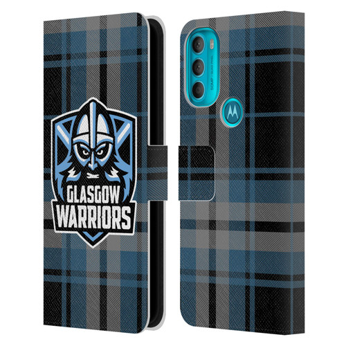 Glasgow Warriors Logo Tartan Leather Book Wallet Case Cover For Motorola Moto G71 5G