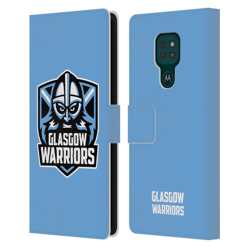 Glasgow Warriors Logo Plain Blue Leather Book Wallet Case Cover For Motorola Moto G9 Play