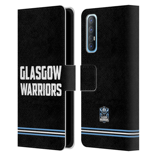 Glasgow Warriors Logo Text Type Black Leather Book Wallet Case Cover For OPPO Find X2 Neo 5G