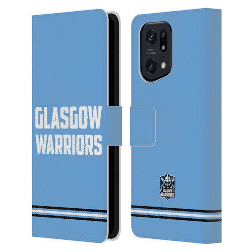Glasgow Warriors Logo Text Type Blue Leather Book Wallet Case Cover For OPPO Find X5 Pro