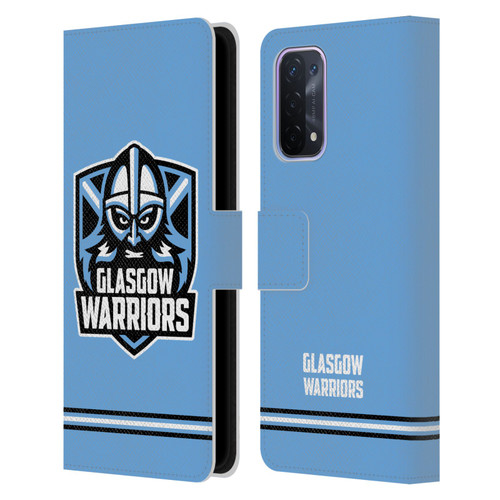 Glasgow Warriors Logo Stripes Blue Leather Book Wallet Case Cover For OPPO A54 5G