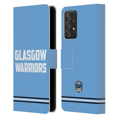 Glasgow Warriors Logo Text Type Blue Leather Book Wallet Case Cover For Samsung Galaxy A53 5G (2022)