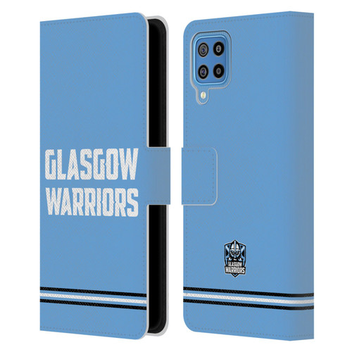 Glasgow Warriors Logo Text Type Blue Leather Book Wallet Case Cover For Samsung Galaxy F22 (2021)