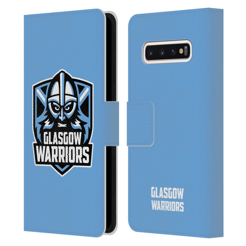 Glasgow Warriors Logo Plain Blue Leather Book Wallet Case Cover For Samsung Galaxy S10