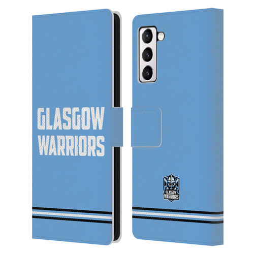 Glasgow Warriors Logo Text Type Blue Leather Book Wallet Case Cover For Samsung Galaxy S21+ 5G