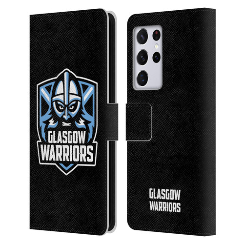 Glasgow Warriors Logo Plain Black Leather Book Wallet Case Cover For Samsung Galaxy S21 Ultra 5G
