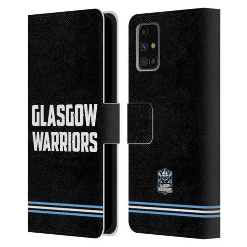 Glasgow Warriors Logo Text Type Black Leather Book Wallet Case Cover For Samsung Galaxy M31s (2020)