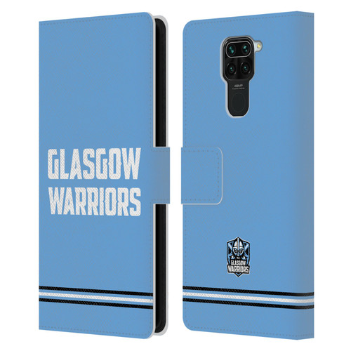 Glasgow Warriors Logo Text Type Blue Leather Book Wallet Case Cover For Xiaomi Redmi Note 9 / Redmi 10X 4G