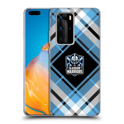 Glasgow Warriors Logo 2 Diagonal Tartan Soft Gel Case for Huawei P40 Pro / P40 Pro Plus 5G