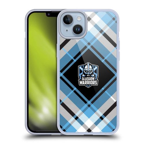 Glasgow Warriors Logo 2 Diagonal Tartan Soft Gel Case for Apple iPhone 14 Plus