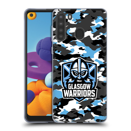 Glasgow Warriors Logo 2 Camouflage Soft Gel Case for Samsung Galaxy A21 (2020)