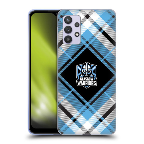 Glasgow Warriors Logo 2 Diagonal Tartan Soft Gel Case for Samsung Galaxy A32 5G / M32 5G (2021)