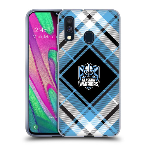 Glasgow Warriors Logo 2 Diagonal Tartan Soft Gel Case for Samsung Galaxy A40 (2019)