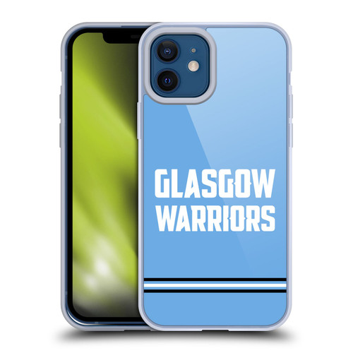 Glasgow Warriors Logo Text Type Blue Soft Gel Case for Apple iPhone 12 / iPhone 12 Pro