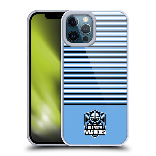 Glasgow Warriors Logo Stripes Blue 2 Soft Gel Case for Apple iPhone 12 Pro Max